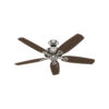 Hunter 53090 Builder Deluxe 52 in. Indoor Brushed Nickel Ceiling Fan with Light Kit