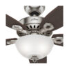 Hunter 53090 Builder Deluxe 52 in. Indoor Brushed Nickel Ceiling Fan with Light Kit