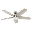 Hunter 59183 Antero 54 in. LED Indoor Brushed Nickel Ceiling Fan with Light