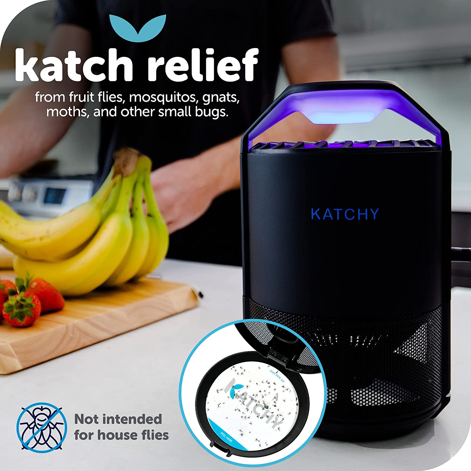 Katchy Indoor Insect Trap: Bug, Fruit Fly, Gnat, Mosquito Killer