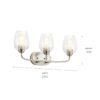 Kichler 45129NICS Valserrano 24-in 3-Light Brushed Nickel Traditional Vanity Light