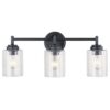 Kichler 45886BK Winslow 21.5-in 3-Light Black Modern/Contemporary Vanity Light (Black)