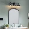 Kichler 45945BK Clyde 26.25-in 3-Light Black Industrial Vanity Light