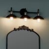 Kichler 45945BK Clyde 26.25-in 3-Light Black Industrial Vanity Light
