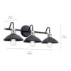Kichler 45945BK Clyde 26.25-in 3-Light Black Industrial Vanity Light