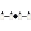 Kichler 55088BK Kennewick 32-in 4-Light Black Traditional Vanity Light
