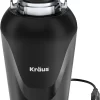Kraus KWD100-75MBL WasteGuard Corded 3/4-HP Continuous Feed Noise Insulation Garbage Disposal