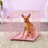 MidWest iCrate Single Door Collapsible Wire Dog Crate, Pink, 24 inch