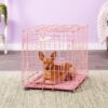 MidWest iCrate Single Door Collapsible Wire Dog Crate, Pink, 24 inch