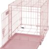 MidWest iCrate Single Door Collapsible Wire Dog Crate, Pink, 24 inch