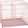 MidWest iCrate Single Door Collapsible Wire Dog Crate, Pink, 24 inch