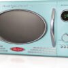 Nostalgia RMO4AQ Retro Large 0.9 cu ft, 800-Watt Countertop Microwave Oven 12 Pre-Programmed Cookin, Digital Clock, Easy Clean Interior, Aqua, Cu.Ft