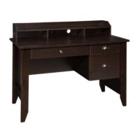 OneSpace 50-1617 Rectangular Espresso 3 Drawer Executive Desk with File Storage