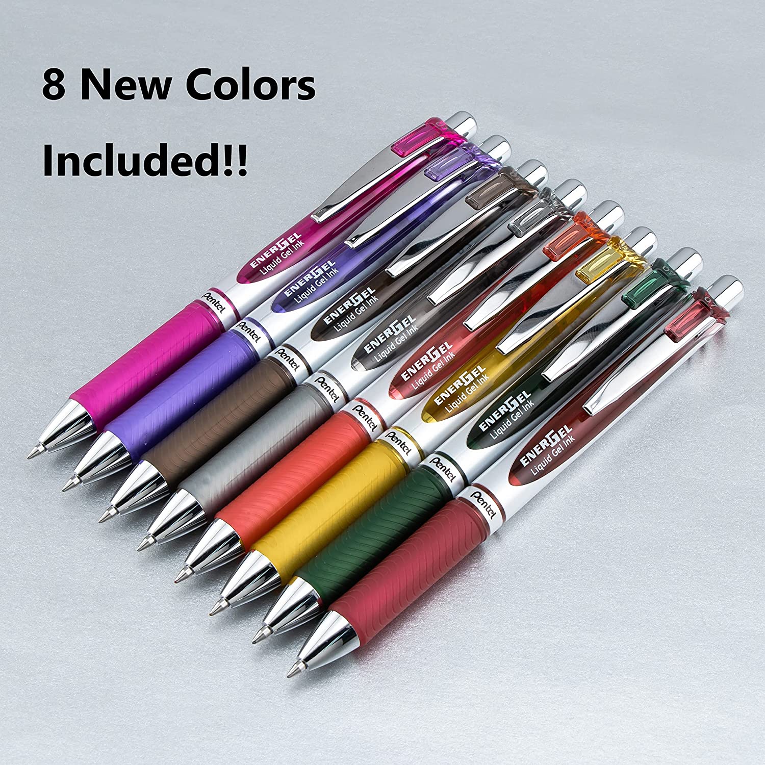 Pentel EnerGel RTX Retractable Liquid Gel Ink Pen, (0.7mm) Medium, Assorted  Ink, 20 Pack (BL77BP20M), Assorted –