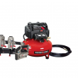 Porter-Cable PCFP12234 6 Gal. 150 PSI Portable Electric Air Compressor, 16-Gauge Nailer, 18-Gauge Nailer and 3/8 in. Stapler Combo Kit (3-Tool)