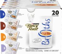 Purina Fancy Feast Grain Free Limited Ingredient Wet Cat Food Complement Variety Pack Broths Collection - (20) 1.4 oz. Pouches