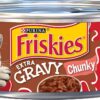 Purina Friskies Gravy Wet Cat Food Extra Gravy Chunky With Beef in Savory Gravy - (24) 5.5 oz. Cans