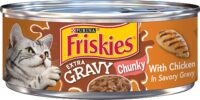 Purina Friskies Gravy Wet Cat Food Extra Gravy Chunky With Chicken in Savory Gravy - (24) 5.5 oz. Cans