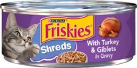 Purina Friskies Gravy Wet Cat Food Shreds With Turkey and Giblets in Gravy - (24) 5.5 oz. Cans