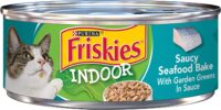 Purina Friskies Indoor Wet Cat Food Indoor Meaty Bits Saucy Seafood Bake in Sauce - (24) 5.5 oz. Cans