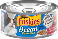 Purina Friskies Natural Wet Cat Food Ocean Favorites Meaty Bits with Salmon Shrimp and Brown Rice - (24) 5.4 oz. Cans