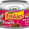 Purina Friskies Wet Cat Food Prime Filets With Salmon and Beef in Sauce - (24) 5.5 oz. Cans