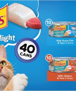 Purina Friskies Wet Cat Food Variety Pack Oceans of Delight Flaked and Prime Filets - (40) 5.5 oz. Cans