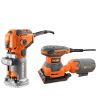 RIDGID R24011 5.5 Amp Corded Fixed Base Trim Router with 2.4 Amp Corded 1/4 Sheet Sander