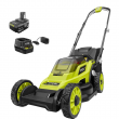 RYOBI P1180VNM ONE+ 18V 13 in. Cordless Battery Walk Behind Push Lawn Mower with 4.0 Ah Battery and Charger