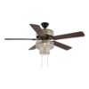 River of Goods 20061 Bohemian Pierced Metal 52 in. Clear Crystal LED Ceiling Fan With Light