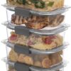 Rubbermaid 10-Piece Brilliance Food Storage Containers with Lids for Lunch, Meal Prep, and Leftovers, Dishwasher Safe, 3.2-Cup, Clear/Grey