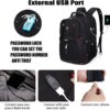SHRRADOO Extra Large 52L Travel Laptop Backpack with USB Charging Port Fit 17 Inch Laptops for Men Women (black)