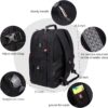 SHRRADOO Extra Large 52L Travel Laptop Backpack with USB Charging Port Fit 17 Inch Laptops for Men Women (black)