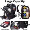 SHRRADOO Extra Large 52L Travel Laptop Backpack with USB Charging Port Fit 17 Inch Laptops for Men Women (black)