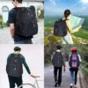 SHRRADOO Extra Large 52L Travel Laptop Backpack with USB Charging Port Fit 17 Inch Laptops for Men Women (black)