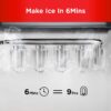 Silonn Ice Makers Countertop, 9 Cubes Ready in 6 Mins, 26lbs in 24Hrs, Self-Cleaning Ice Machine with Ice Scoop and Basket, 2 Sizes of Bullet Ice for Home Kitchen Office Bar Party (Red)