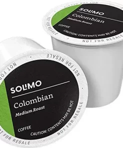 Solimo Medium Roast Coffee Pods, Colombian, Compatible with Keurig 2.0 K-Cup Brewers 100 Ct.