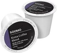 Solimo Medium Roast Coffee Pods, Kona Blend, Compatible with Keurig 2.0 K-Cup Brewers 100 Ct.