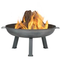 Sunnydaze Decor RCM-LG569-STEEL 30-in W Silver Cast Iron Wood-Burning Fire Pit