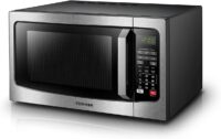 TOSHIBA EM131A5C-SS Countertop Microwave Oven, 1.2 Cu Ft with 12.4 Turntable, Smart Humidity Sensor with 12 Auto Menus, Mute Function & ECO Mode, Easy Clean Interior, Stainless Steel & 1100W