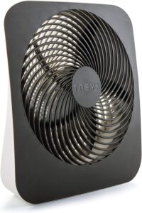 Treva 10-Inch Portable Desktop Battery Fan, Powered by Battery and/or AC Adapter - Air Circulating with 2 Cooling Speeds
