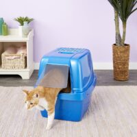 Van Ness Enclosed Sifting Cat Litter Pan, Giant Blue