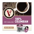 Victor Allen's Coffee 100% Colombian Medium Roast 200 Count Single Serve Coffee Pods for Keurig K-Cup Brewers