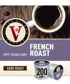 Victor Allen's Coffee French Roast Dark Roast 200 Count Single Serve Coffee Pods for Keurig K-Cup Brewers