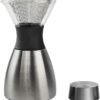 Asobu Insulated Pour Over Coffee Maker (32 oz.) Double-Wall Vacuum, Stainless-Steel Filter and Take on the Go Carafe (Silver)