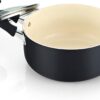 Cook N Home Pots and Pans Set Nonstick, 10 Piece Ceramic Cookware Sets, Kitchen Non Stick Cooking Set with Saucepans, Frying Pans, Dutch Oven Pot with Lids, PFOS and PFOA Free, Black
