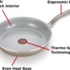 T-fal G919SE64 Initiatives Ceramic Nonstick Dishwasher Safe Toxic Free 14-Piece Cookware Set, Gold
