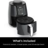 Ninja AF101 Air Fryer that Crisps, Roasts, Reheats, & Dehydrates, for Quick, Easy Meals, 4 Quart Capacity, & High Gloss Finish, Black/Grey