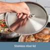 All-Clad D3 Stainless Cookware, 12-Inch Fry Pan with Lid, Tri-Ply Stainless Steel, Professional Grade, Silver, Model: 41126