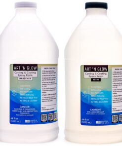Art ‘N Glow 1 Gallon Clear Casting and Coating Epoxy Resin Kit- 2 Part Multifunctional Low Odor & VOC Free & Food Safe Epoxy Resin - DIY Starter Resin Kit Made in USA